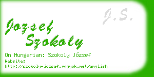jozsef szokoly business card